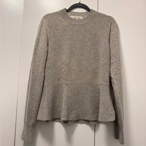 Veronica Beard Cashmere Grey Peplum Sweater